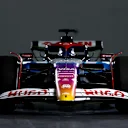 MIAMI, FLORIDA - APRIL 29: A front view of the Visa Cash App RB VCARB 01 livery prior to the Visa