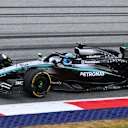 SPIELBERG, AUSTRIA - JUNE 27: George Russell of Great Britain driving the (63) Mercedes AMG Petronas F1 Team W16 on track during practice ahead of the F1 Grand Prix of Austria at Red Bull Ring on June 27, 2025 in Spielberg, Austria. (Photo by Mark Sutton - Formula 1/Formula 1 via Getty Images)