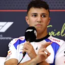 SPIELBERG, AUSTRIA - JUNE 26: Isack Hadjar of France and Visa Cash App Racing Bulls in the Drivers Press Conference during previews ahead of the F1 Grand Prix of Austria at Red Bull Ring on June 26, 2025 in Spielberg, Austria. (Photo by Clive Rose/Getty Images)