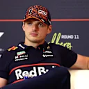 SPIELBERG, AUSTRIA - JUNE 26: Max Verstappen of the Netherlands and Oracle Red Bull Racing in the Drivers Press Conference during previews ahead of the F1 Grand Prix of Austria at Red Bull Ring on June 26, 2025 in Spielberg, Austria. (Photo by Clive Rose/Getty Images)