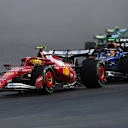 SPA, BELGIUM - JULY 27: Lewis Hamilton of Great Britain driving the (44) Scuderia Ferrari SF-25 leads Carlos Sainz of Spain driving the (55) Williams FW47 Mercedes and Andrea Kimi Antonelli of Italy driving the (12) Mercedes AMG Petronas F1 Team W16 on track during the F1 Grand Prix of Belgium at Circuit de Spa-Francorchamps on July 27, 2025 in Spa, Belgium. (Photo by Mark Thompson/Getty Images)