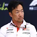 SPA, BELGIUM - JULY 25: Ayao Komatsu, Team Principal of Haas F1 in the Team Principals Press Conference during Sprint qualifying ahead of the F1 Grand Prix of Belgium at Circuit de Spa-Francorchamps on July 25, 2025 in Spa, Belgium. (Photo by Clive Rose/Getty Images)