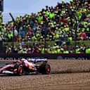 NORTHAMPTON, ENGLAND - JULY 06: Charles Leclerc of Monaco driving the (16) Scuderia Ferrari SF-25 in the gravel during the F1 Grand Prix of Great Britain at Silverstone Circuit on July 06, 2025 in Northampton, England. (Photo by Rudy Carezzevoli/Getty Images)