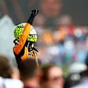 BUDAPEST, HUNGARY - AUGUST 03: Race winner Lando Norris of Great Britain and McLaren celebrates in parc ferme during the F1 Grand Prix of Hungary at Hungaroring on August 03, 2025 in Budapest, Hungary. (Photo by Mark Thompson/Getty Images)