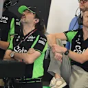 BUDAPEST, HUNGARY - AUGUST 01: Nico Hulkenberg of Germany and Stake F1 Team Kick Sauber in the garage during practice ahead of the F1 Grand Prix of Hungary at Hungaroring on August 01, 2025 in Budapest, Hungary. (Photo by Mark Sutton - Formula 1/Formula 1 via Getty Images)