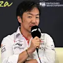 MONZA, ITALY - SEPTEMBER 05: Ayao Komatsu, Team Principal of Haas F1 in the Team Principals Press Conference during practice ahead of the F1 Grand Prix of Italy at Autodromo Nazionale Monza on September 05, 2025 in Monza, Italy. (Photo by Mark Sutton - Formula 1/Formula 1 via Getty Images)