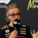 MONZA, ITALY - SEPTEMBER 05: Laurent Mekies, Team Principal of Oracle Red Bull Racing in the Team Principals Press Conference during practice ahead of the F1 Grand Prix of Italy at Autodromo Nazionale Monza on September 05, 2025 in Monza, Italy. (Photo by Mark Sutton - Formula 1/Formula 1 via Getty Images)