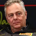 LUSAIL CITY, QATAR - NOVEMBER 28: Mario Isola, Director of Pirelli F1 in the Team Principals Press Conference during Sprint Qualifying ahead of the F1 Grand Prix of Qatar at Lusail International Circuit on November 28, 2025 in Lusail City, Qatar. (Photo by Clive Rose/Getty Images)