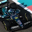 F2 runner-up Jak Crawford drives the Aston Martin at the Yas Marina Circuit