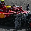 BAHRAIN, BAHRAIN - FEBRUARY 26: Aero rakes are seen on the car of Lewis Hamilton of Great Britain