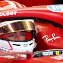 BAHRAIN, BAHRAIN - FEBRUARY 28: Charles Leclerc of Monaco and Scuderia Ferrari prepares to drive in