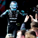 MELBOURNE, AUSTRALIA - MARCH 08: Race winner George Russell of Great Britain and Mercedes AMG Petronas F1 Team celebrates on arrival in parc ferme during the F1 Grand Prix of Australia at Albert Park Grand Prix Circuit on March 08, 2026 in Melbourne, Australia. (Photo by Anni Graf - Formula 1/Formula 1 via Getty Images)