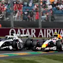 MELBOURNE, AUSTRALIA - MARCH 07: Sergio Perez of Mexico driving the (11) Cadillac F1 Team MAC-26 Ferrari leads Liam Lawson of New Zealand driving the (30) Visa Cash App Racing Bulls VCARB 03 RB Ford on track during final practice ahead of the F1 Grand Prix of Australia at Albert Park Grand Prix Circuit on March 07, 2026 in Melbourne, Australia. (Photo by Anni Graf - Formula 1/Formula 1 via Getty Images)
