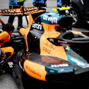MONTREAL, QUEBEC - MAY 24: Lando Norris of Great Britain and McLaren inspects his car after retiring during the F1 Grand Prix of Canada at Circuit Gilles-Villeneuve on May 24, 2026 in Montreal, Quebec. (Photo by James Sutton - Formula 1/Formula 1 via Getty Images)