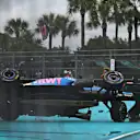 MIAMI, FLORIDA - MAY 03: Pierre Gasly of France driving the (10) Alpine F1 A526 Mercedes crashes during the F1 Grand Prix of Miami at Miami International Autodrome on May 03, 2026 in Miami, Florida. (Photo by Rudy Carezzevoli/Getty Images)