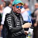 MIAMI, FLORIDA - MAY 02: Fernando Alonso of Spain and Aston Martin F1 Team looks on on the grid during the Sprint ahead of the F1 Grand Prix of Miami at Miami International Autodrome on May 02, 2026 in Miami, Florida. (Photo by Mark Sutton - Formula 1/Formula 1 via Getty Images)