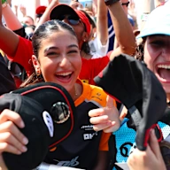 JEDDAH, SAUDI ARABIA - APRIL 19: A fan of Lando Norris of Great Britain and McLaren at the stage