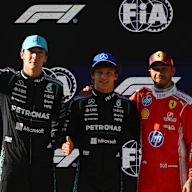 SHANGHAI, CHINA - MARCH 14: Pole position qualifier Andrea Kimi Antonelli of Italy and Mercedes AMG