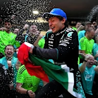 SHANGHAI, CHINA - MARCH 15: Race winner Andrea Kimi Antonelli of Italy and Mercedes AMG Petronas F1