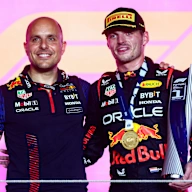 LUSAIL CITY, QATAR - OCTOBER 08: Race winner Max Verstappen of the Netherlands and Oracle Red Bull