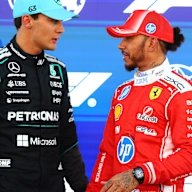BARCELONA, SPAIN - JUNE 13: Pole position qualifier George Russell of Great Britain and Mercedes