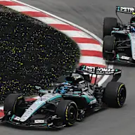 MONTREAL, QUEBEC - MAY 23: George Russell of Great Britain driving the (63) Mercedes AMG Petronas