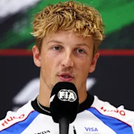 BUDAPEST, HUNGARY - JULY 31: Liam Lawson of New Zealand and Visa Cash App Racing Bulls speaks in