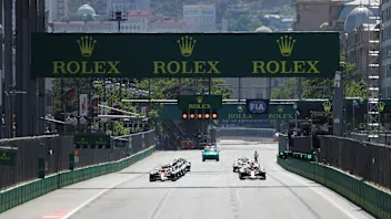 BAKU, AZERBAIJAN - JUNE 12: A rear view of the start during during the F1 Grand Prix of Azerbaijan