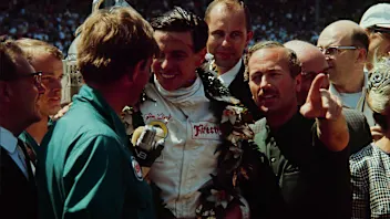 UNITED STATES - JUNE 01:  49th Indianapolis 500 - 1965. Jim Clark(middle) with designer, engineer