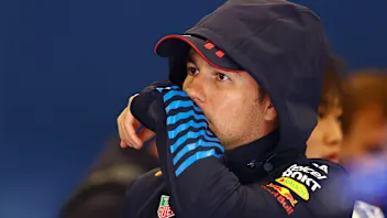 NORTHAMPTON, ENGLAND - JULY 07: Sergio Perez of Mexico and Oracle Red Bull Racing prepares to drive