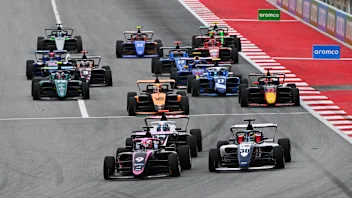 BARCELONA, SPAIN - JUNE 22: Abbi Pulling of Great Britain and Rodin Motorsport (9) leads the field