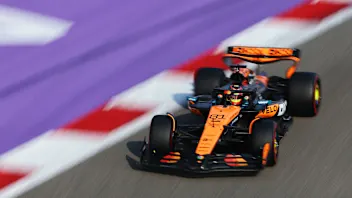 BAHRAIN, BAHRAIN - APRIL 12: Oscar Piastri of Australia driving the (81) McLaren MCL39 Mercedes on