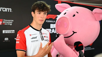 NORTHAMPTON, ENGLAND - JULY 03: Lando Norris of Great Britain and McLaren meets a fan during