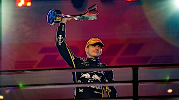LAS VEGAS, NV - NOVEMBER 22: Max Verstappen, driver of the #1 Red Bull Racing celebrates after