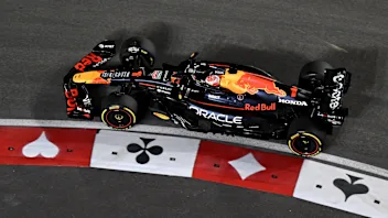 LAS VEGAS, NEVADA - NOVEMBER 22: Max Verstappen of the Netherlands driving the (1) Oracle Red Bull