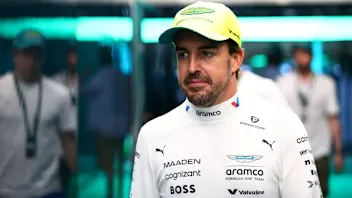 JEDDAH, SAUDI ARABIA - APRIL 19: Fernando Alonso of Spain and Aston Martin F1 Team looks on during