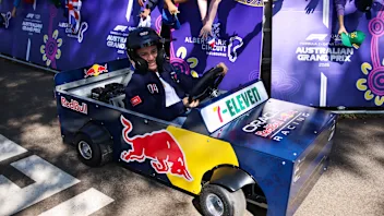 MELBOURNE, AUSTRALIA - MARCH 05: Isack Hadjar of France and Oracle Red Bull Racing arrives on the