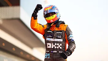 LUSAIL CITY, QATAR - OCTOBER 07: Sprint Shootout fastest qualifier Oscar Piastri of Australia and