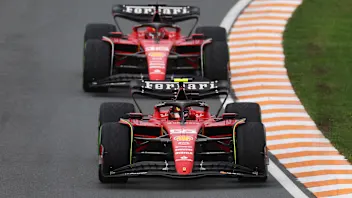 ZANDVOORT, NETHERLANDS - AUGUST 27: Carlos Sainz of Spain driving (55) the Ferrari SF-23 leads