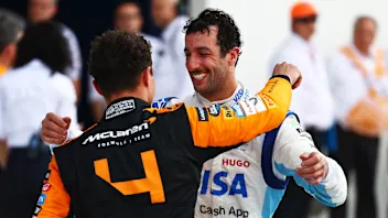 MIAMI, FLORIDA - MAY 05: Race winner Lando Norris of Great Britain and McLaren celebrates with