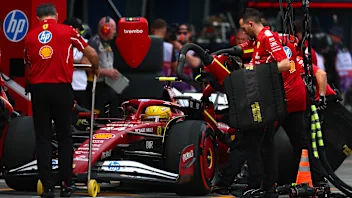 MELBOURNE, AUSTRALIA - MARCH 15: Lewis Hamilton of Great Britain driving the (44) Scuderia Ferrari