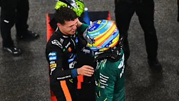 ABU DHABI, UNITED ARAB EMIRATES - DECEMBER 07: Sixth placed Fernando Alonso of Spain and Aston