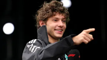 SAO PAULO, BRAZIL - NOVEMBER 08: Andrea Kimi Antonelli of Italy and Mercedes AMG Petronas F1 Team