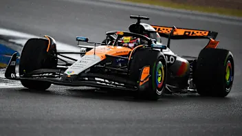 NORTHAMPTON, ENGLAND - JULY 06: Lando Norris of Great Britain and McLaren prepares to drive in the