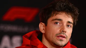 LAS VEGAS, NEVADA - NOVEMBER 19: Charles Leclerc of Monaco and Scuderia Ferrari talks to the media
