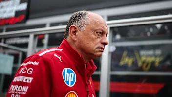 LAS VEGAS, NEVADA - NOVEMBER 21: Frederic Vasseur, Team Principal of Scuderia Ferrari arrives in