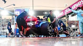 LUSAIL CITY, QATAR - NOVEMBER 28: Carlos Sainz of Spain and Williams in the pits during practice