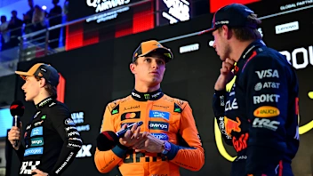LUSAIL CITY, QATAR - NOVEMBER 29: Second placed qualifier Lando Norris of Great Britain and McLaren