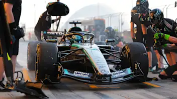 BAHRAIN, BAHRAIN - FEBRUARY 20: George Russell of Great Britain driving the (63) Mercedes AMG