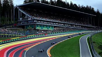 SPA, BELGIUM - JULY 30: Esteban Ocon of France driving the (31) Alpine F1 A523 Renault leads Zhou